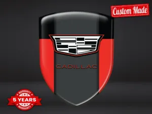 Cadillac Pegatinas Cúpula Resina Diseño Premium Etiquetas Elegantes ST
